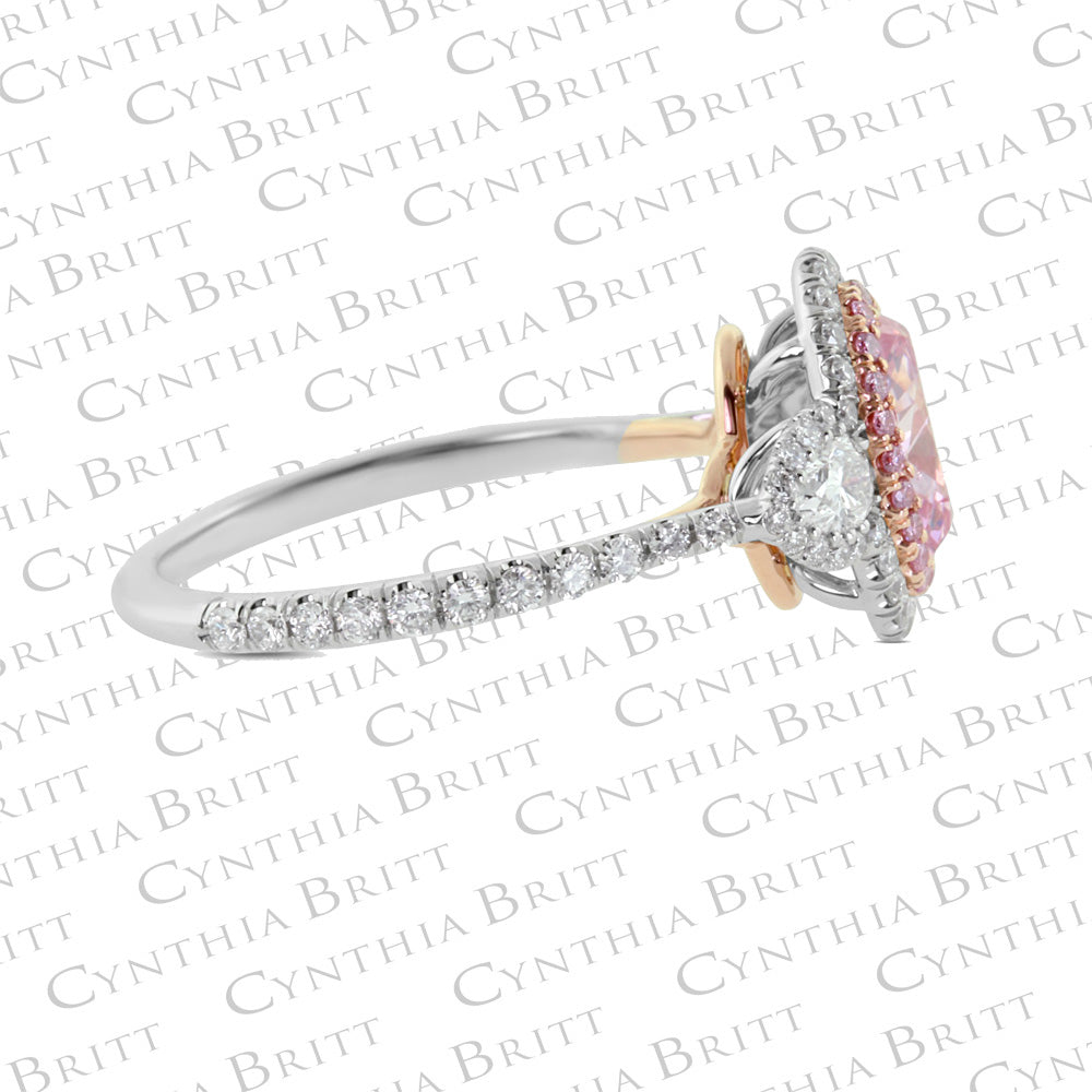 Argyle Pink Diamond and Colorless Diamond Ring