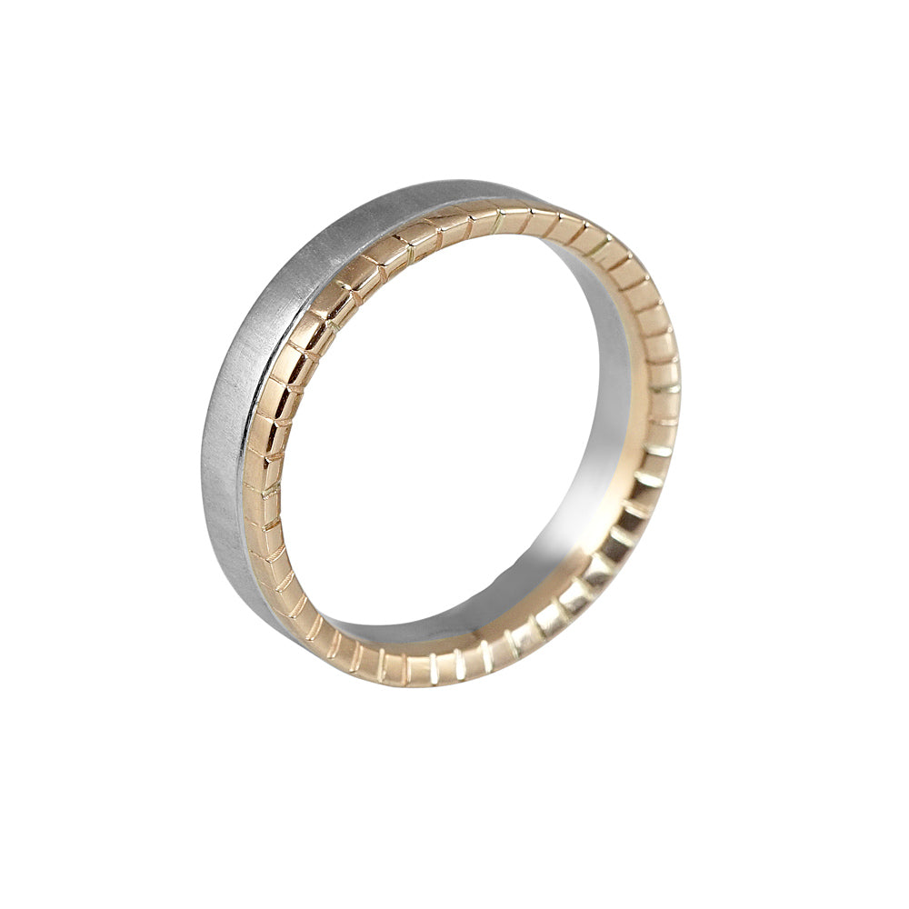 David Rose Gold and Platinum Mens Wedding Band