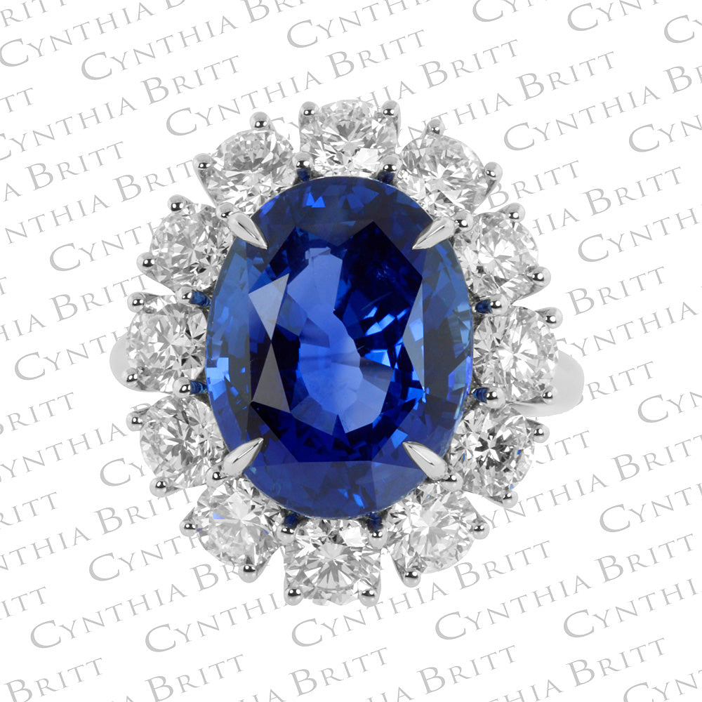 Sapphire and Diamond Princess Diana Ring