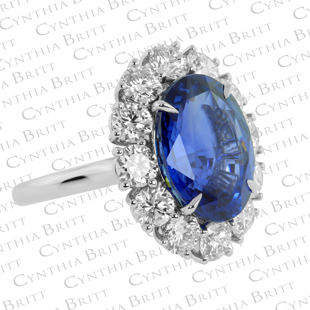 Sapphire and Diamond Princess Diana Ring