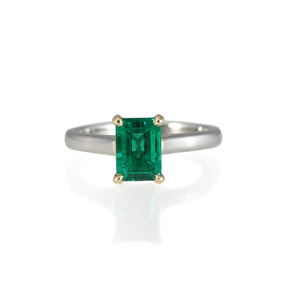 Sarah Emerald Solitaire Engagement Ring