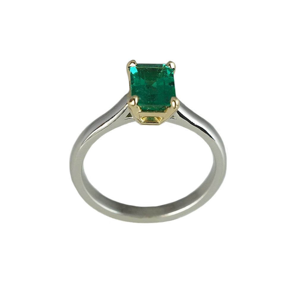 Sarah Emerald Solitaire Engagement Ring