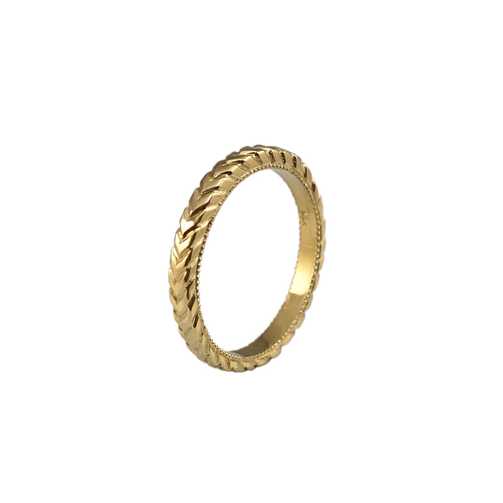 Sarah Hand Engraved Yellow Gold Wedding Band