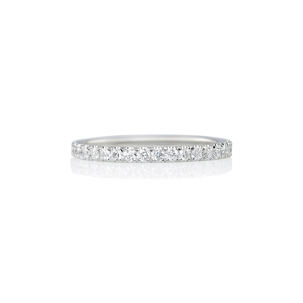 Thin Platinum Diamond Wedding Band