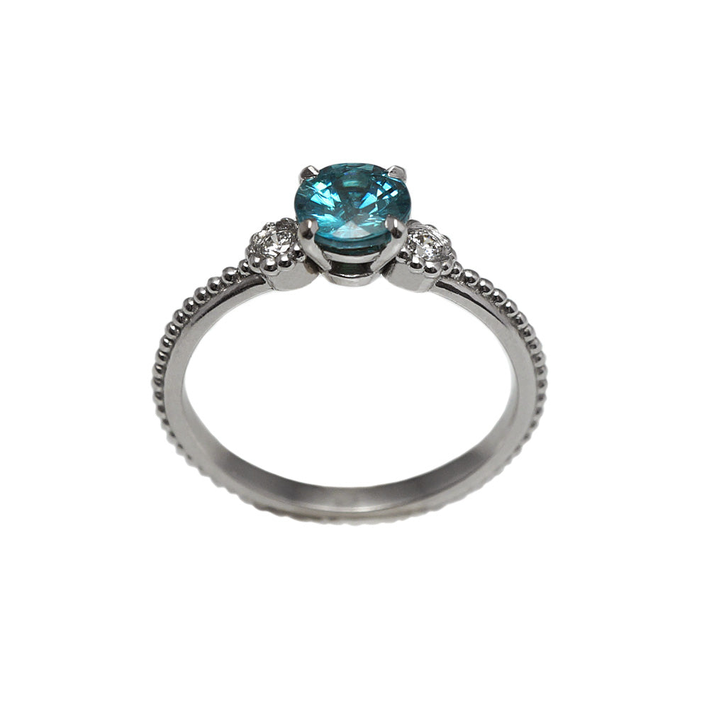 T'nika Blue Zircon And Diamond Engagement Ring