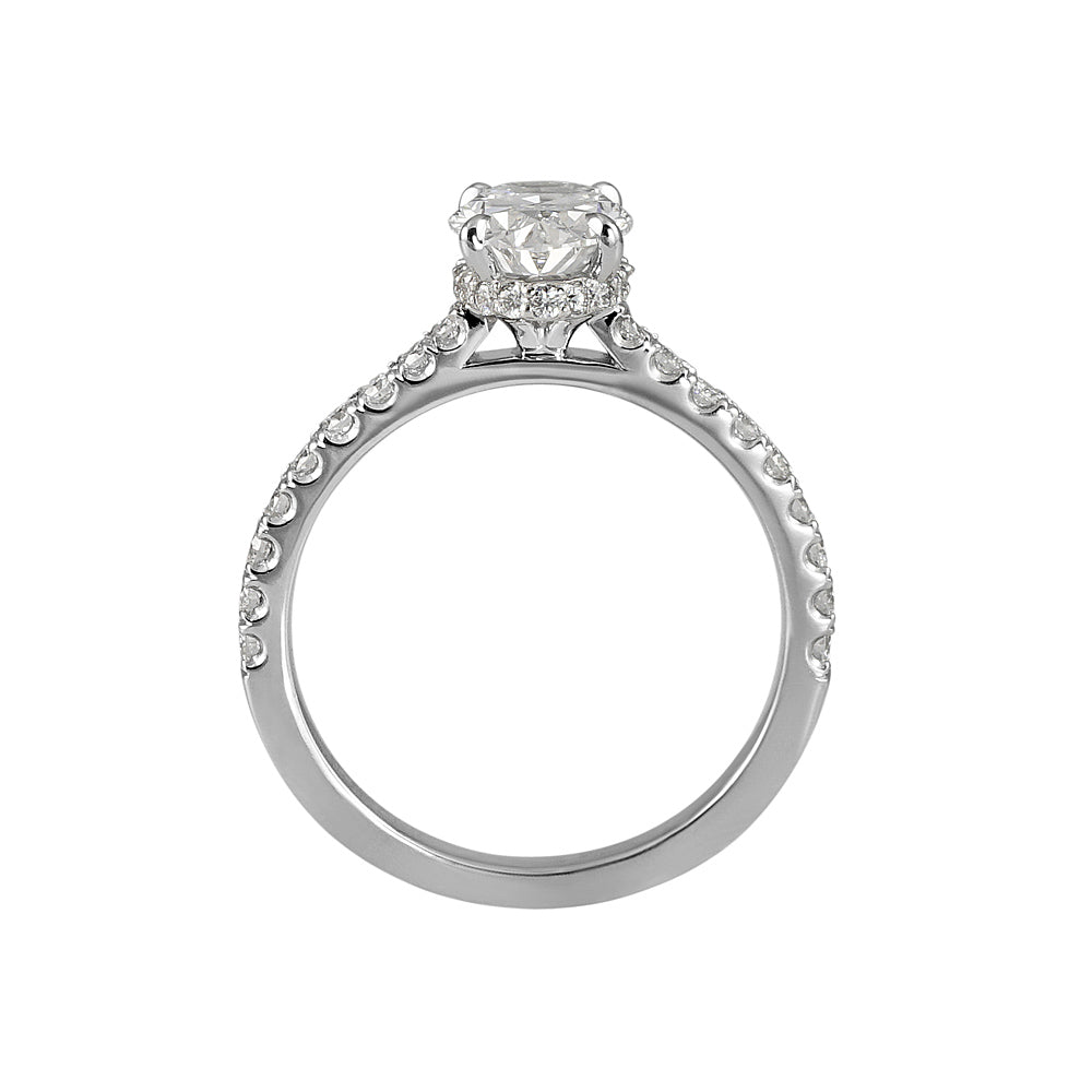 Tonya Oval Diamond Engagement Ring with Diamond Collar