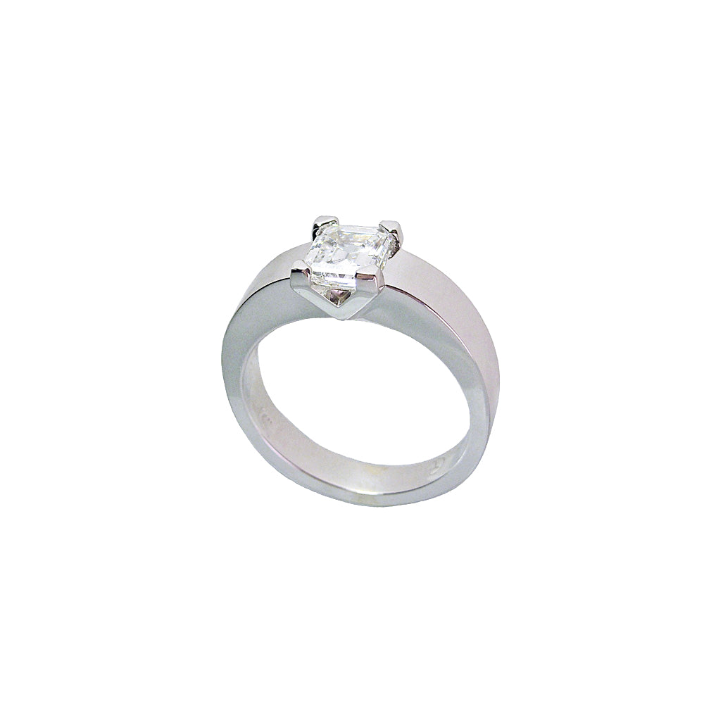 Britt V Solitaire Diamond Engagement Ring