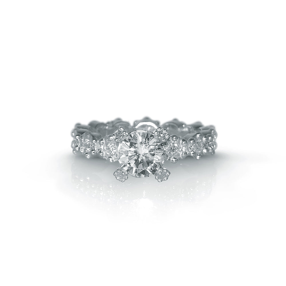 White Gold Britt Flower Engagement Ring