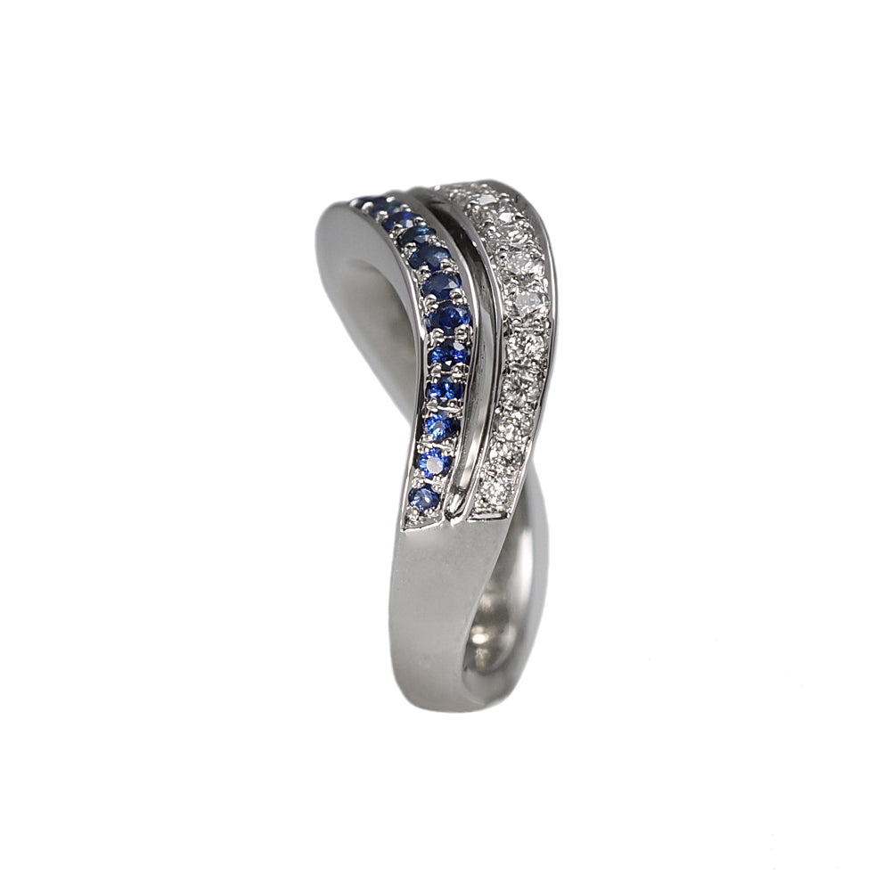 Whitney Sapphire And Diamond Wedding Band